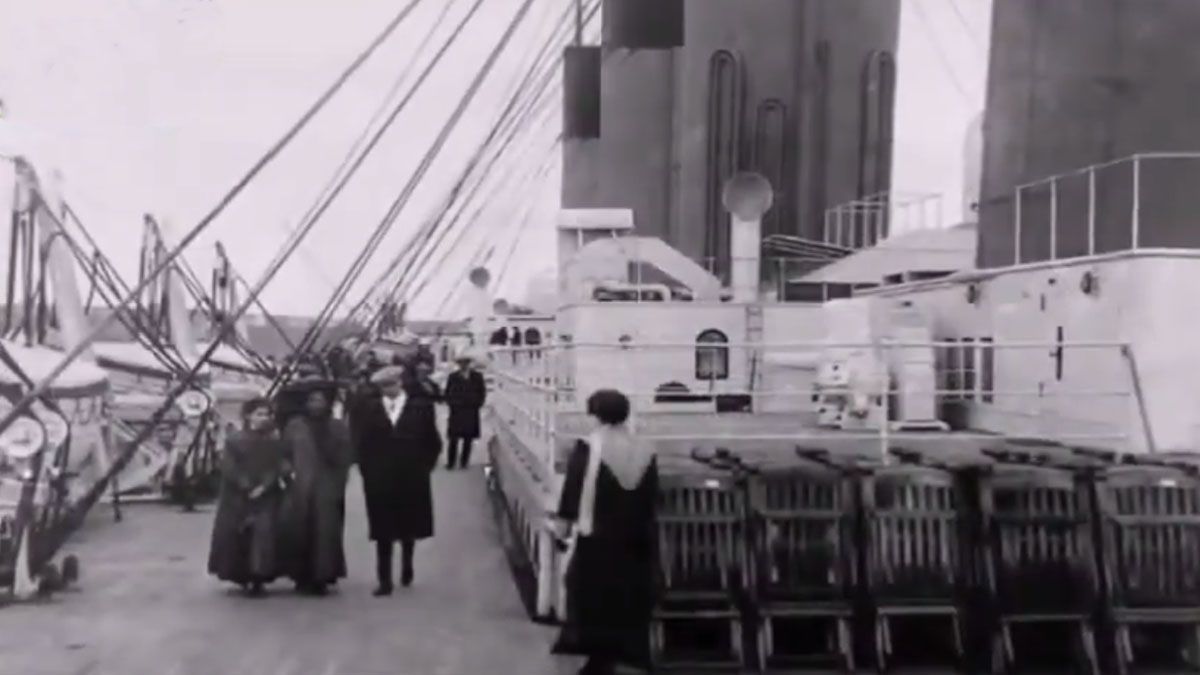 La cubierta del Titanic, en 1912. (Foto: gentileza Blue Star Line).