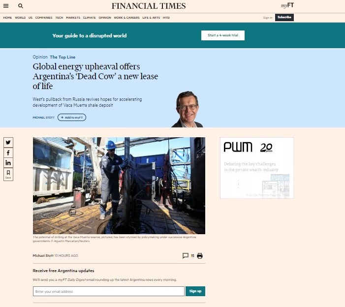 financial times vaca muerta