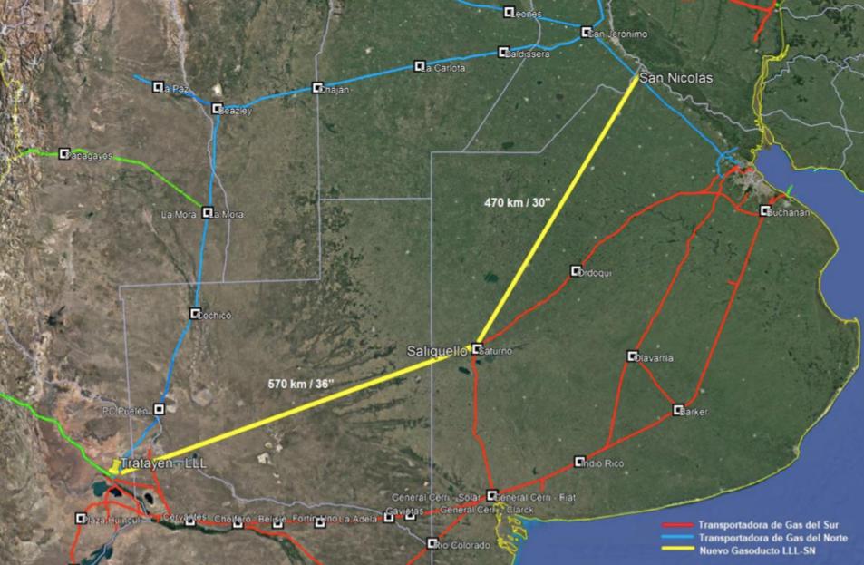 gasoducto Néstor Kirchner: vaca muerta tratayén salliqueló